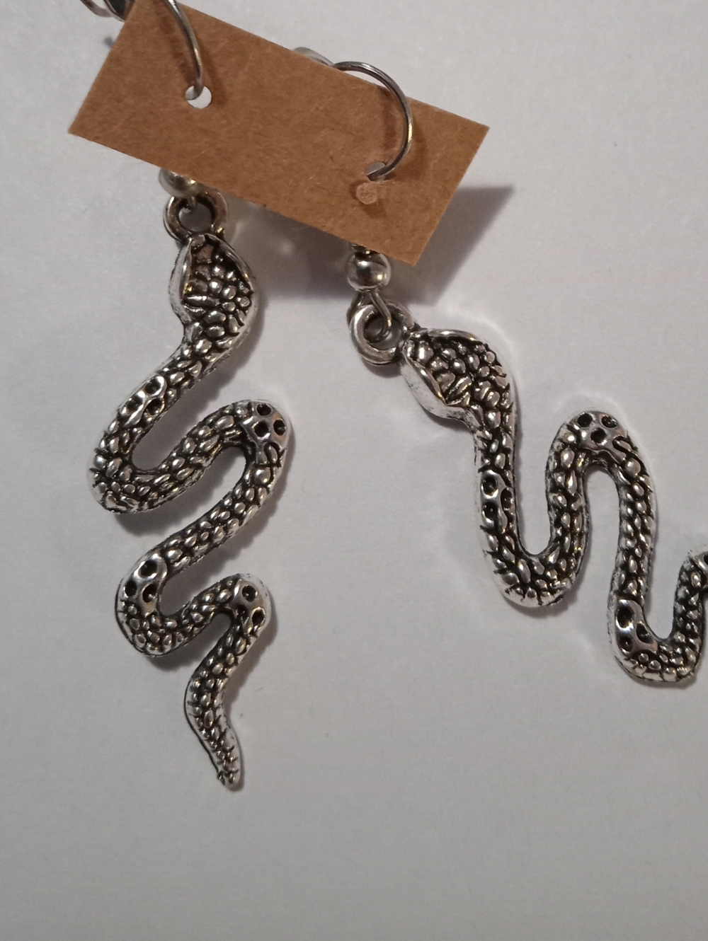 Silver Tone Snake Dangle Earrings – Women Jewelry